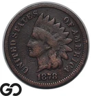 1878 Indian Head Cent Penny, Semi-Key Date, VG Bronze One Cent