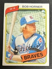 1980 Topps Bob Horner 2nd Year Baseball Card #108 Braves 3B-1B GD Bad Corners OC