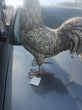 Black  White Farmhouse Kitchen Rooster Figurine 10"