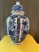 Highly Collectible Vintage Adarlt Blue Defia 4369 Ginger Jar Made In Italy