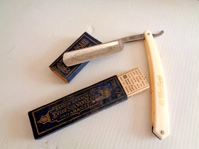 Ancien rasoir coupe choux 69 Thiers Issard évidé sonnant 1196. 5/8 avec boite - Photo 1/4