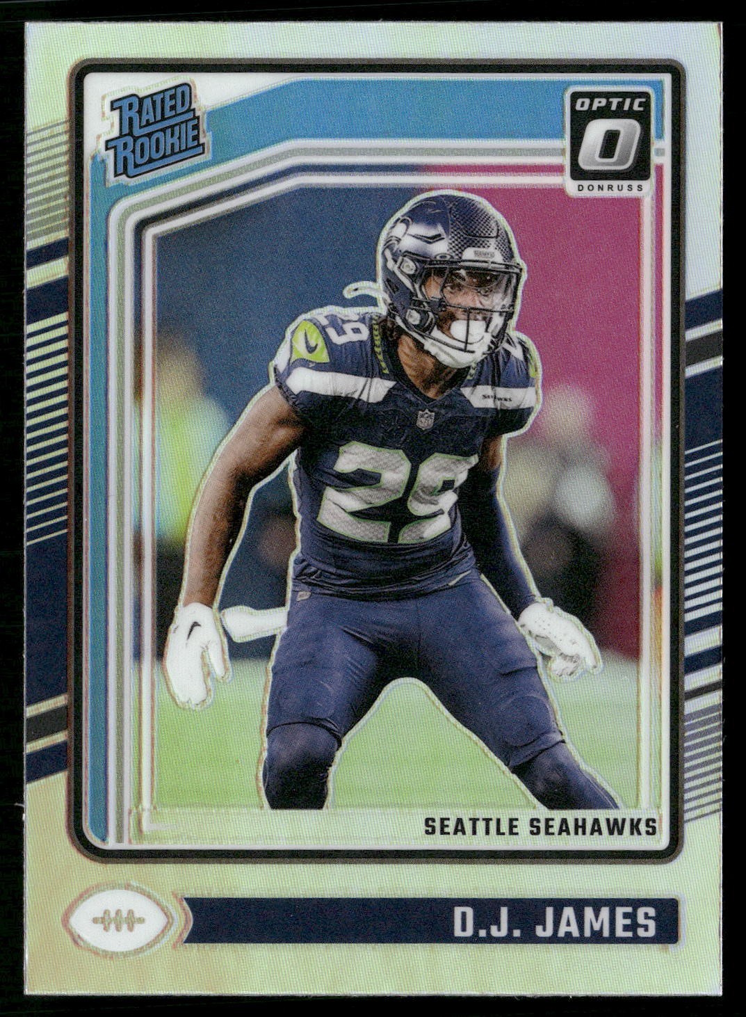2024 Panini Donruss Optic - Rated Rookie D.J. James #222 Holo Prizm (RC)