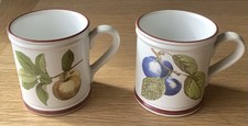 Vtg Denby England Apple & Pear A Collection Of Fruit Coffee Tea Mugs Stoneware