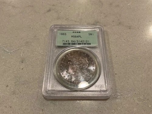 1883 Morgan Dollar $1 PCGS MS64 PL - OGH Old Green Holder Terminal Toned