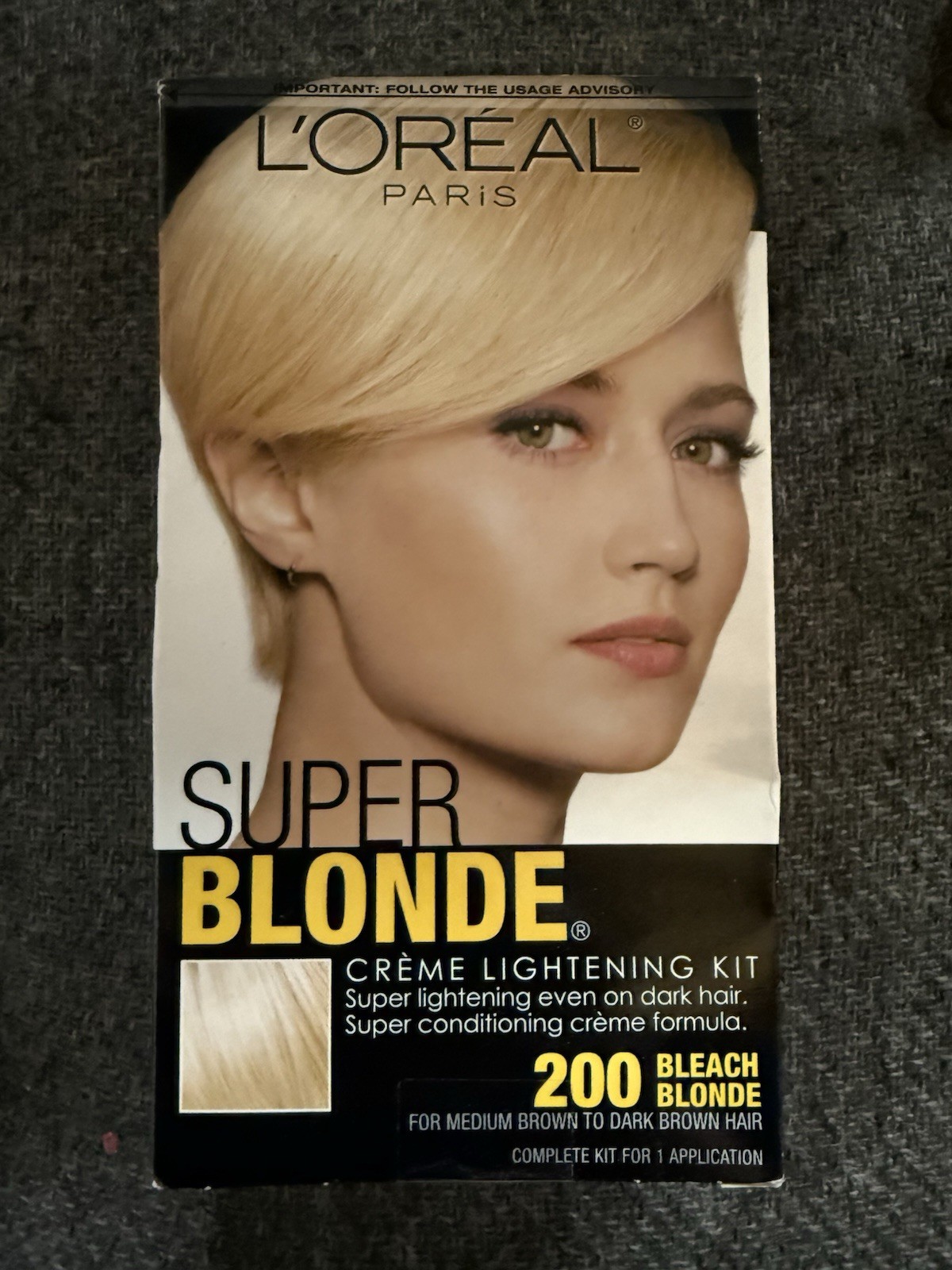 L'Oreal Paris Super Blonde Creme Lightening Kit, 200 Bleach Blonde Hair Color