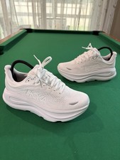 Hoka One One Bondi 9 Women Size 8D Triple White Running Shoes 1162014 WWH