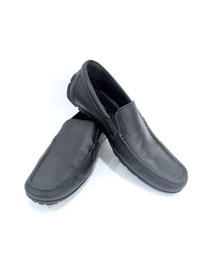 GEOX-Men's Respira Black Leather Slip-On Loafers SIZE 40