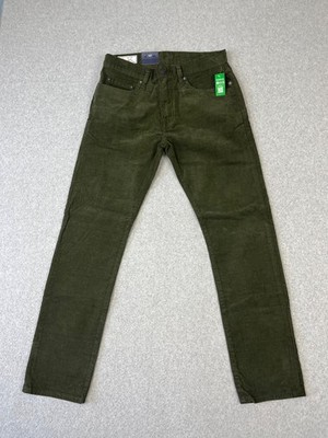 Gap Corduroy Pants Mens 30x30 Green Slim Fit Gapflex Straight Leg NWT