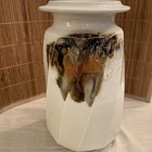 handmade ceramic pottery White Brown Coil Mayhew Signed Mugs Vase Gorgeous Vtg — photo 4