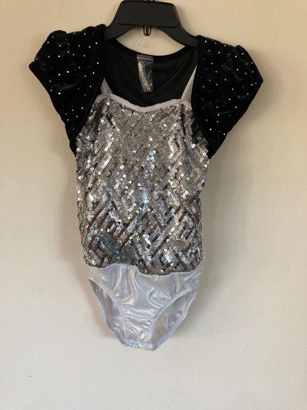 Dance Costume  Black/Silver Size CLA (Child Large or Petite Adult)