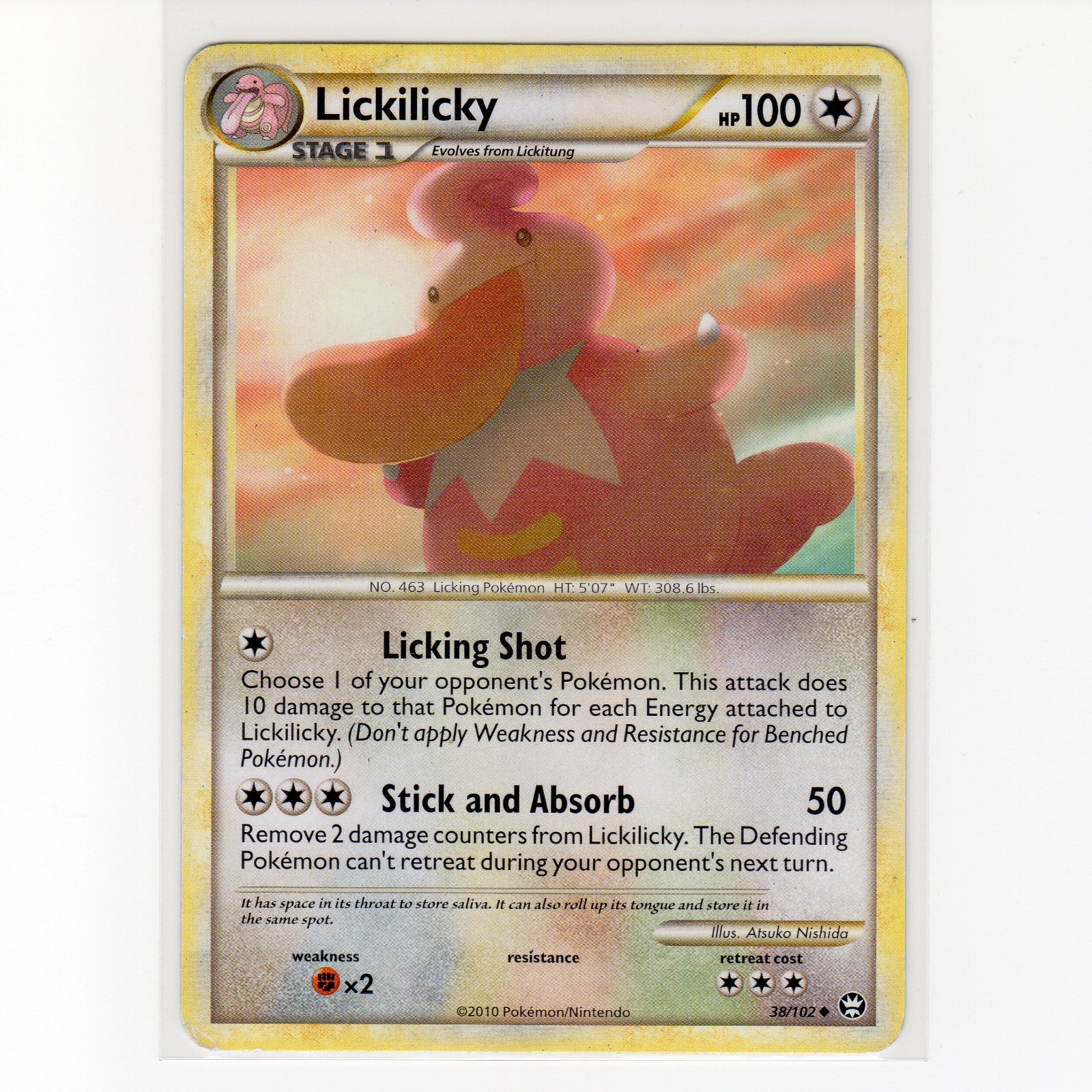 Pokémon TCG Lickilicky 38/102 HGSS Triumphant Regular Uncommon Card EN-MP 2010