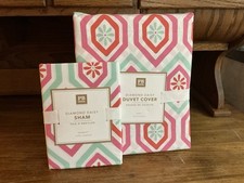 Pottery Barn Teen  Twin Diamond Daisy Duvet  Sham Cotton  NEW