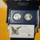2012-S $1 American Eagle San Francisco Two-Coin Silver Proof Set OGP/Box/COA