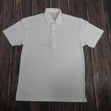 Collars & Co. Shirt Mens Large White Dress Collar Polo Performance Short Sleeve