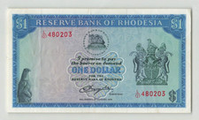 RHODESIA $1 Dollar 1979, P-38a (2.8.79), Crisp Original VF, L/127 480203. D9