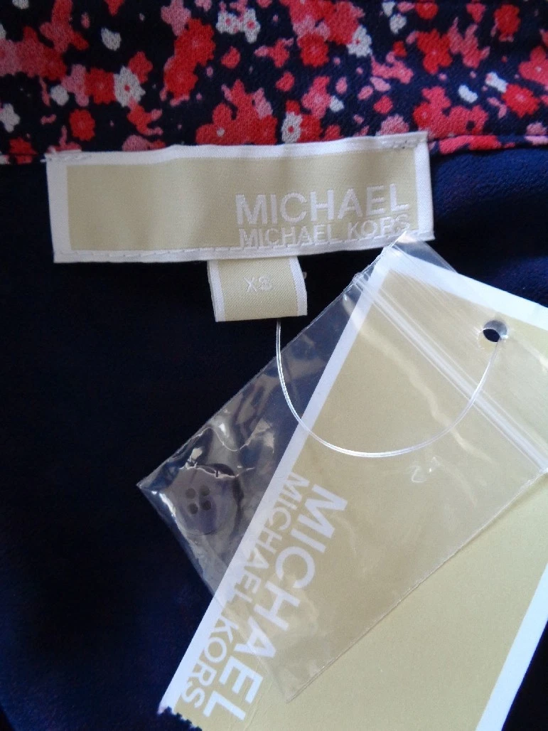 MICHAEL KORS NUOVISSIMO ABITO MULTICOLORE DITSY FLOREALE CON GONNA PLISSETTATA XS