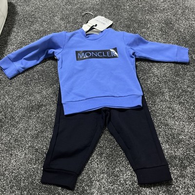 Moncler Kinder Trainingsanzug Blau Schwarz Größe 12-18 Monate Ruhe Siehe Fotos Geniune Neu