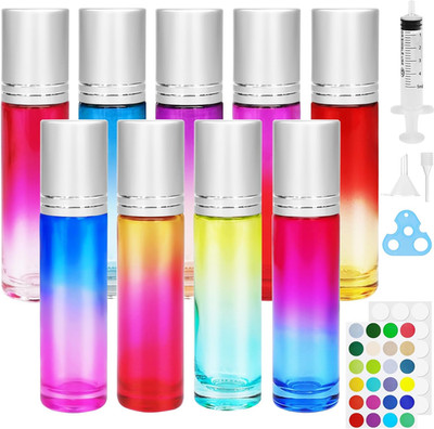 9 Stück Roll - On Ätherische Öle 10 Ml, Glasflasche Mit Edelstahlkugel, Duftöle