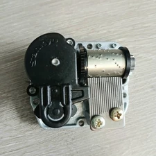 Sankyo Music Box "Silver Bells" Wind Up Mechanism & Rotating Plastic Base