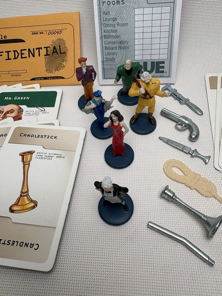 Clue Game Parts Pieces 2002 Cards Envelope Weapons People - Image 3 of 4