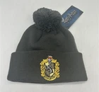 Harry Potter - Hufflepuff Crest - Beanie Hat - Grey - One Size