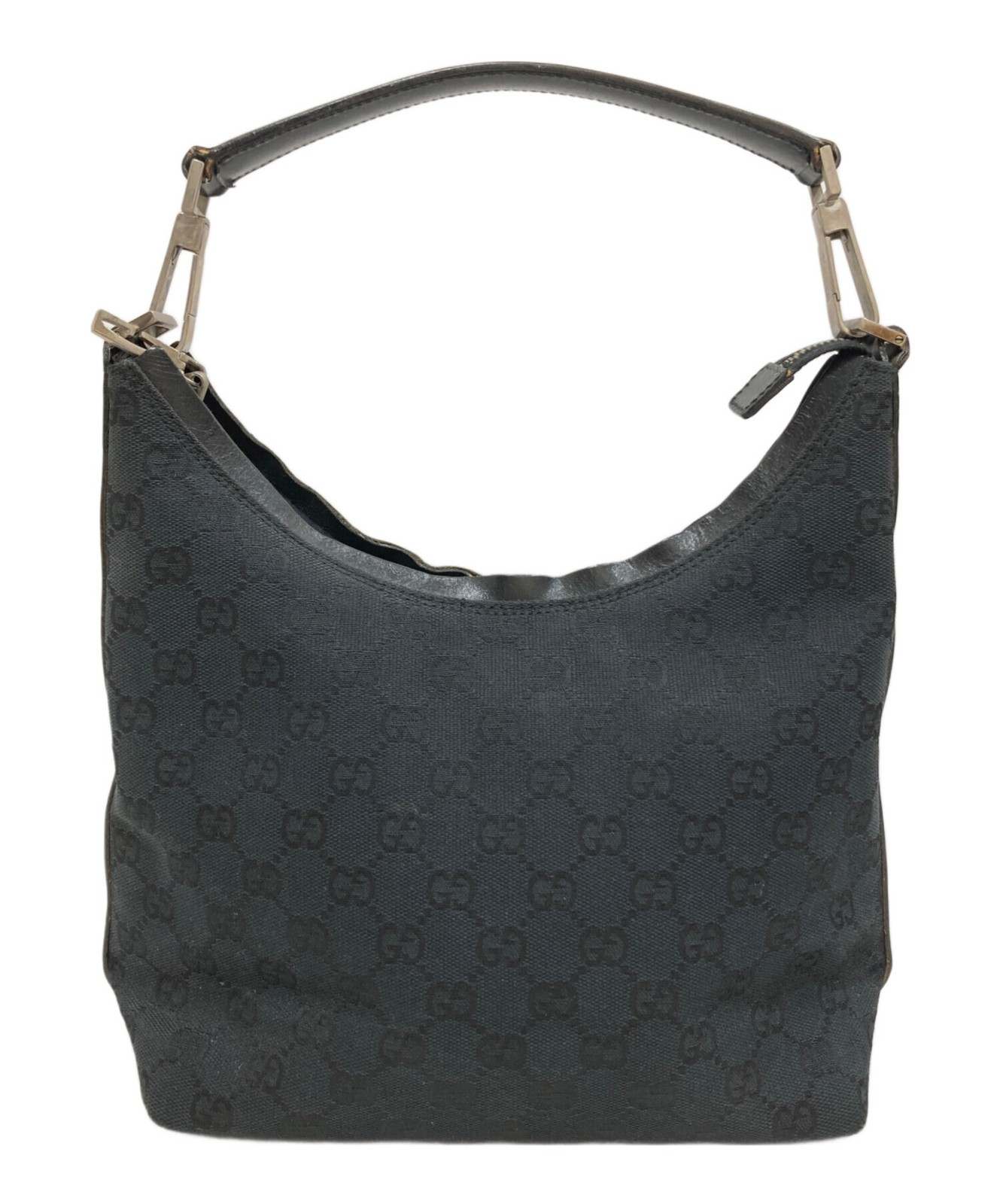 GUCCI One Shoulder Bag GG Canvas Black Authentic From Japan