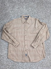 Gant Men's Dress Shirt Cambridge Herringbone Size Large Brown Long Sleeve