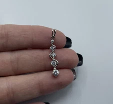 925 Sterling Silver C Z 5-Stone Journey Slide Pendant #802