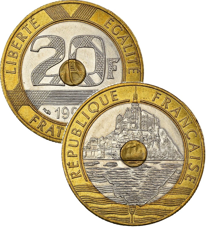 France 20 francs Mont Saint-Michel 1992/1995 KM#1008 VF/XF TTB/SUP (35) - Photo 1/1