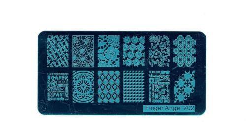 Arte en uñas estampado dedo serie V hágalo usted mismo manicura imagen placa de estampado NUEVO - Imagen 2 de 8