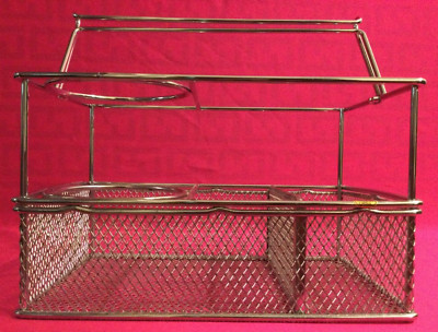 Stainless Steel Desk Organizer Cabinet Caddy Storage Container