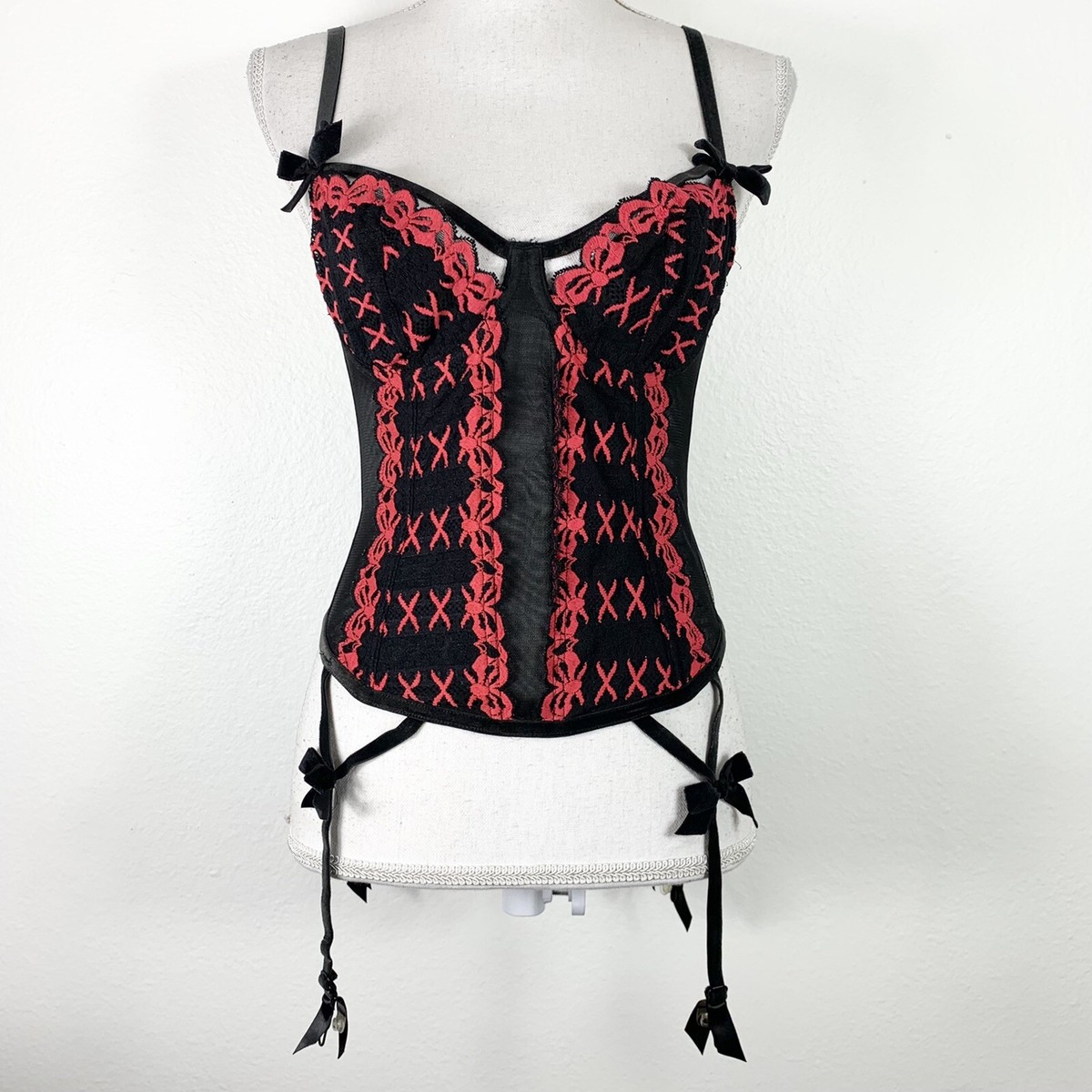 Chantal Thomass Victorias Secret Corset Bustier Size 34C Black Red