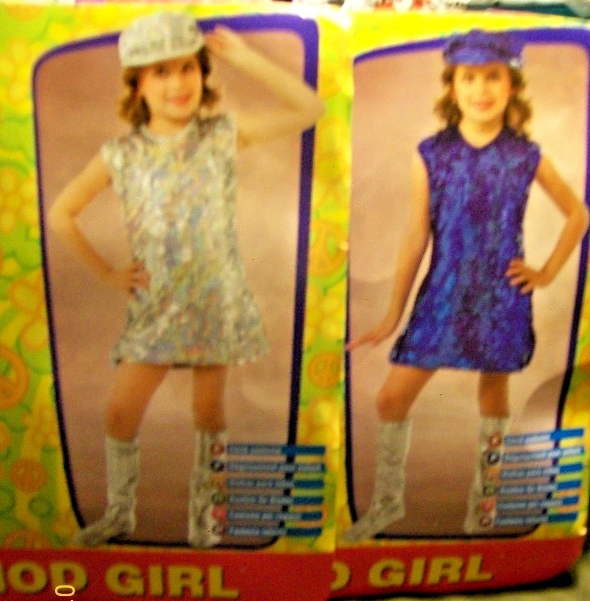 DISCO GIRL 3pc COSTUME M 8 10 L 12 14 60s Sequin Dress Hat