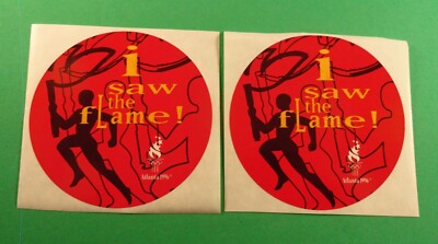 TWO ATLANTA 1996 GAMES ''I SAW THE FLAME'' Atlanta Games Torch Relay Stickers