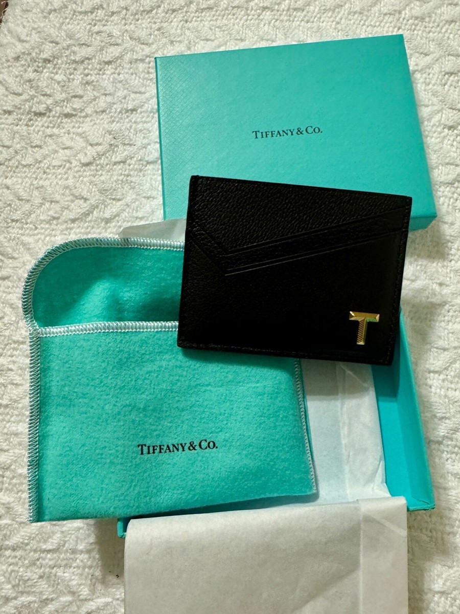AUTHENTIC Tiffany Card Case in Black Leather-NEW | eBay