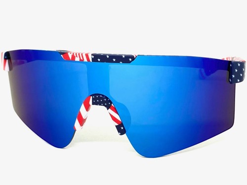 Kids Boys Girls Sports Baseball Cycling Retro Wrap Shield SUN GLASSES Ages 6-12 - Picture 2 of 6