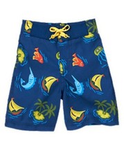 NWT Gymboree Blue Marlin Sailboat Palm Trees Swim Trunks Board Shorts Boys 5T