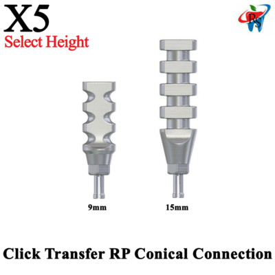 5pcs Prosthetic Click Transfer Conical Connection RP Titanium Dental Lab 