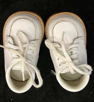 VTG Y2K Kids Weebok By Reebok White Genuine Leather Laced Shoes 2W / 17cm