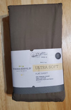Threshold Quality  Design Organic Brown Full Flat Sheet Only- New