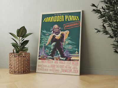 Forbidden Planet 1956 Filmklassiker - Leinwand - gerahmt oder Poster verfügbar