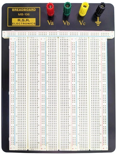 2390 Tie Point Solderless Breadboard with 4 Binding Posts, Metal Backplate