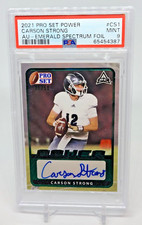 2021 Pro Set Power Carson Strong #CS1 Auto Emerald Spectrum Foil /50 PSA 9 Mint