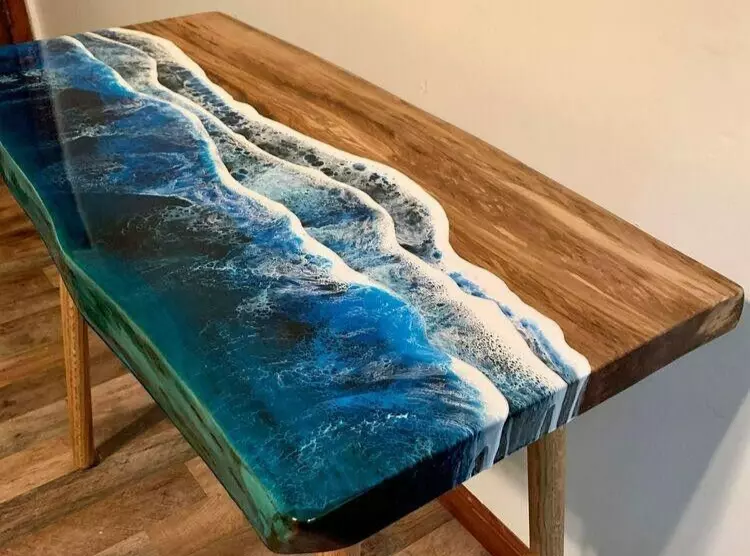 48 x 24 Epoxy Coffee Table Top / Epoxy Wood Slab Table Top Live Edge  Accent