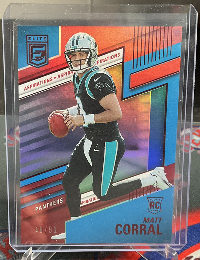 2022 Donruss Elite Matt Corral Aspirations Red Rookie /91 Carolina Panthers