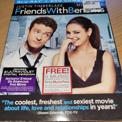 Friends With Benefits Blu Ray and DVD w/ Cardboard Sleeve