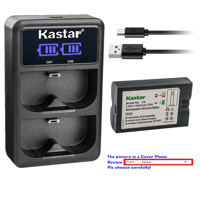 Kastar LCD Dual Charger Battery for Ring V4 Battery Ring Doorbell 2 Doorbell2