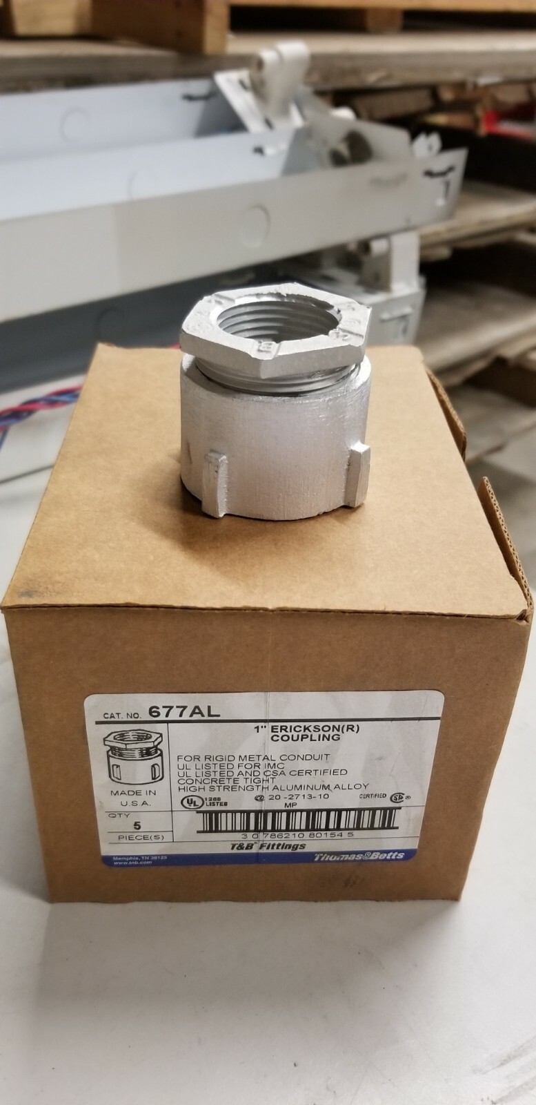 QTY 5 NEW THOMAS & BETTS 677AL 1" ERICKSON COUPLING 1 inch T&B aluminum