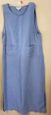 Vintage Talbots Womans Blue Sleeveless Long Maxi Jumper  Dress Size Medium