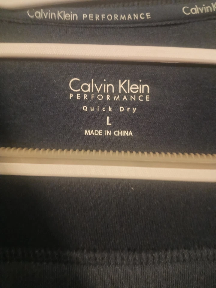 Calvin Klein Performance Quick Dry Long Sleeve Zip Up Top Navy Blue Sz L - Image 3 of 3